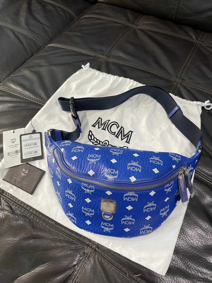 Mcm blue discount belt bag