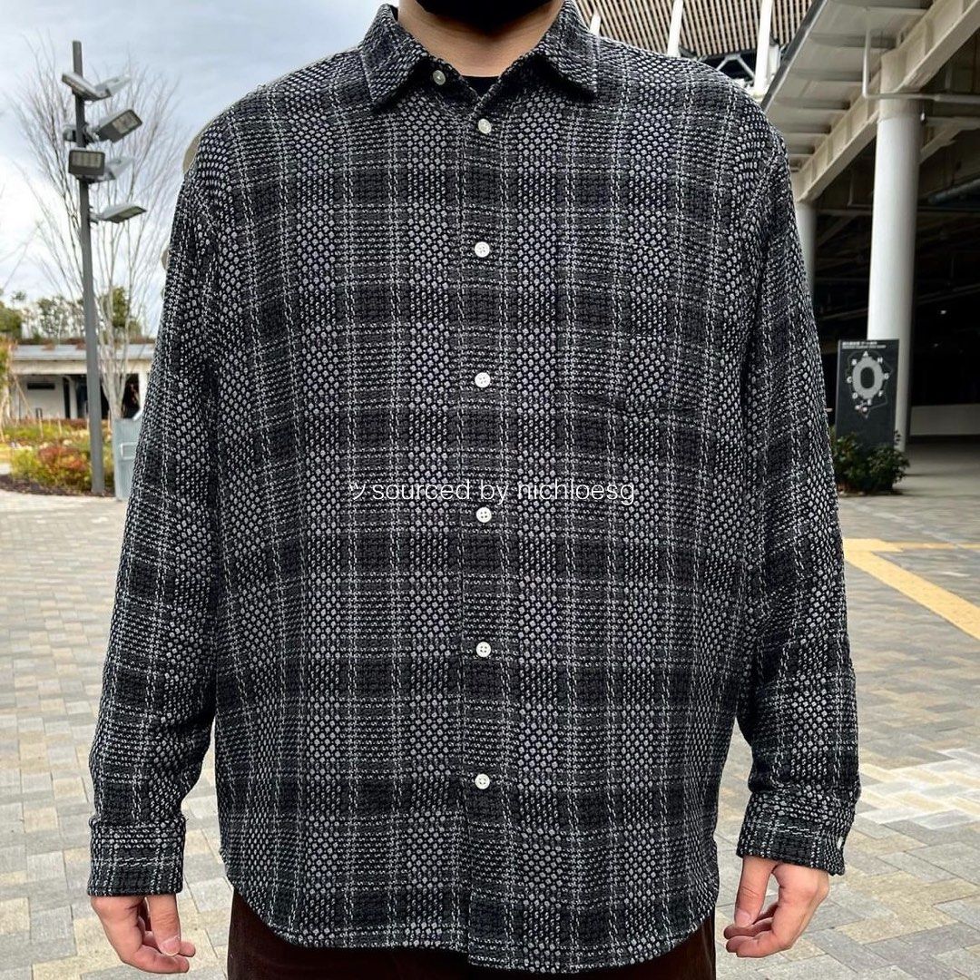 12,483円Supreme Basket Weave Plaid Shirt M Black