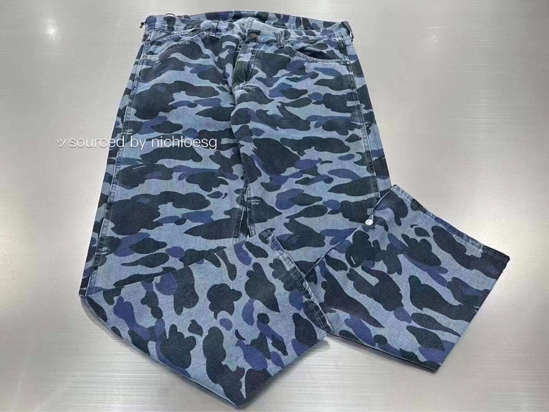 Bape blue pants cheap