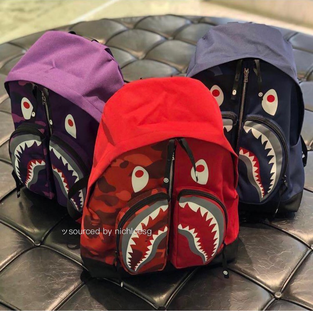 A Bathing Ape Mini Abc Camo Shark Bag in Red