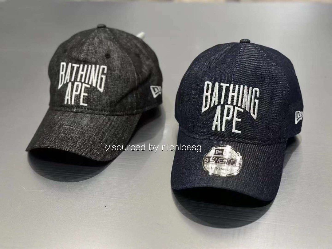 BAPE NYC LOGO DENIM NEW ERA 9TWENTY CAP