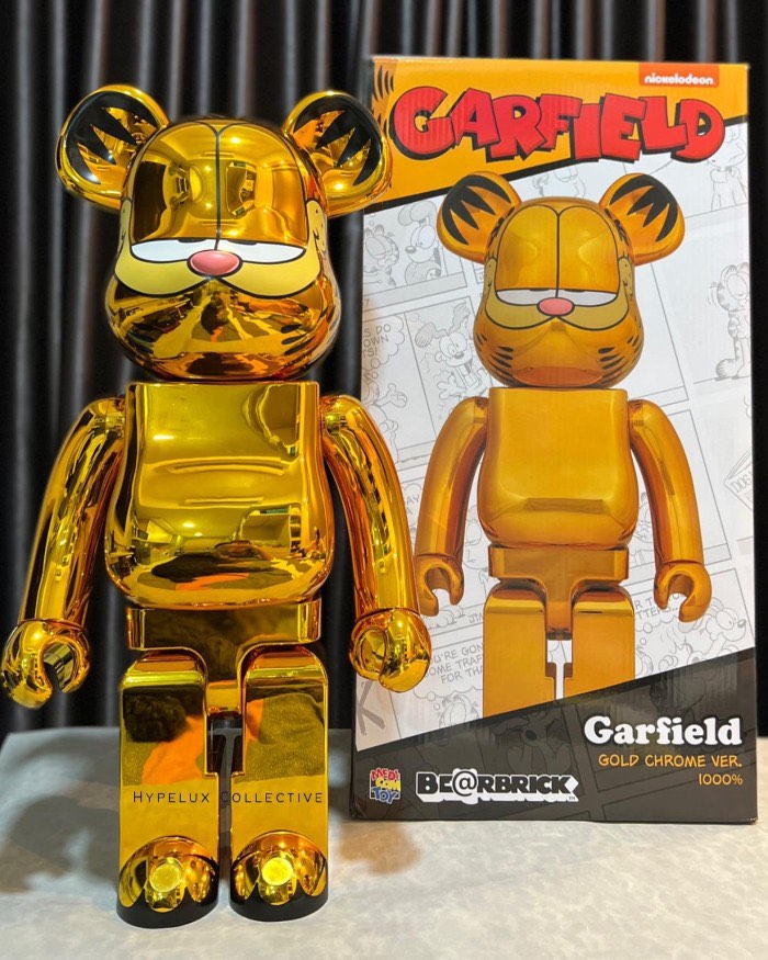 BE@RBRICK GARFIELD GOLD CHROME Ver. 1000% Medicom BEARBRICK Brand