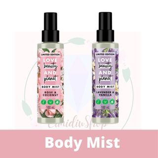 Body mist body lotion body wash love beauty and planet