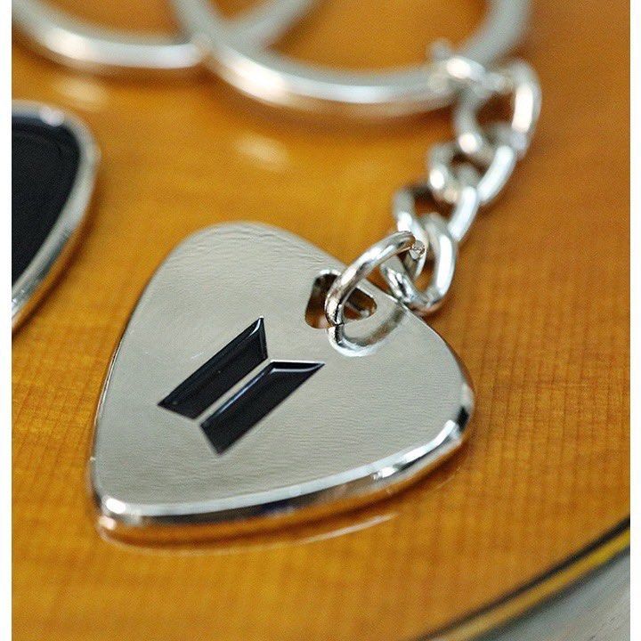 BTS Yoongi Suga Guitar Pick Keychain Keyring (Category: K-Wave Merchandise) located in Mandaue City. Submitted by bynini_ (Listing ID 1217818203, Image 1). Description: wts lfb ph bts yoongi suga inspired guitar pick keychain keyring onhand.