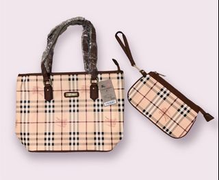 Authentic Burberry Tote bag with small pouch