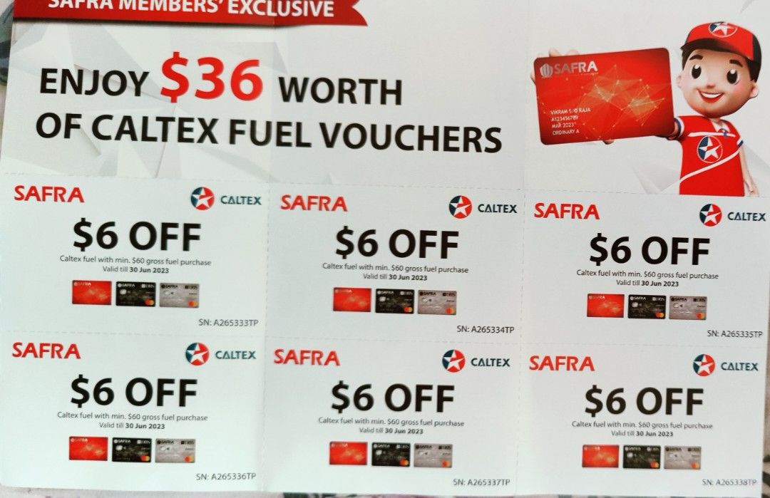 Caltex Fuel Vouchers x 3, Tickets & Vouchers, Vouchers on Carousell