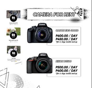 CAMERA FOR RENT (Nikon and Canon DSLR)
