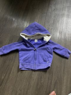 Carter's girl Sweatshirt Jacket Hoodie Infant Size 9months - Purple w/Silver