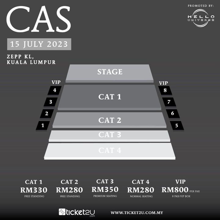 CAS Live in KL CAT 2 ticket, Tickets & Vouchers, Event Tickets on Carousell
