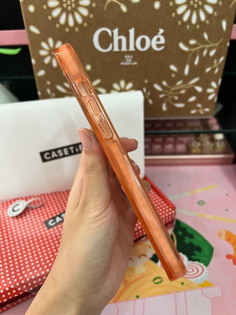 CASETiFY Fruit Stickers Magsafe Impact Case in Sheer Peach for iPhone