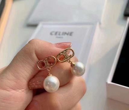 Celine pearl earrings sales