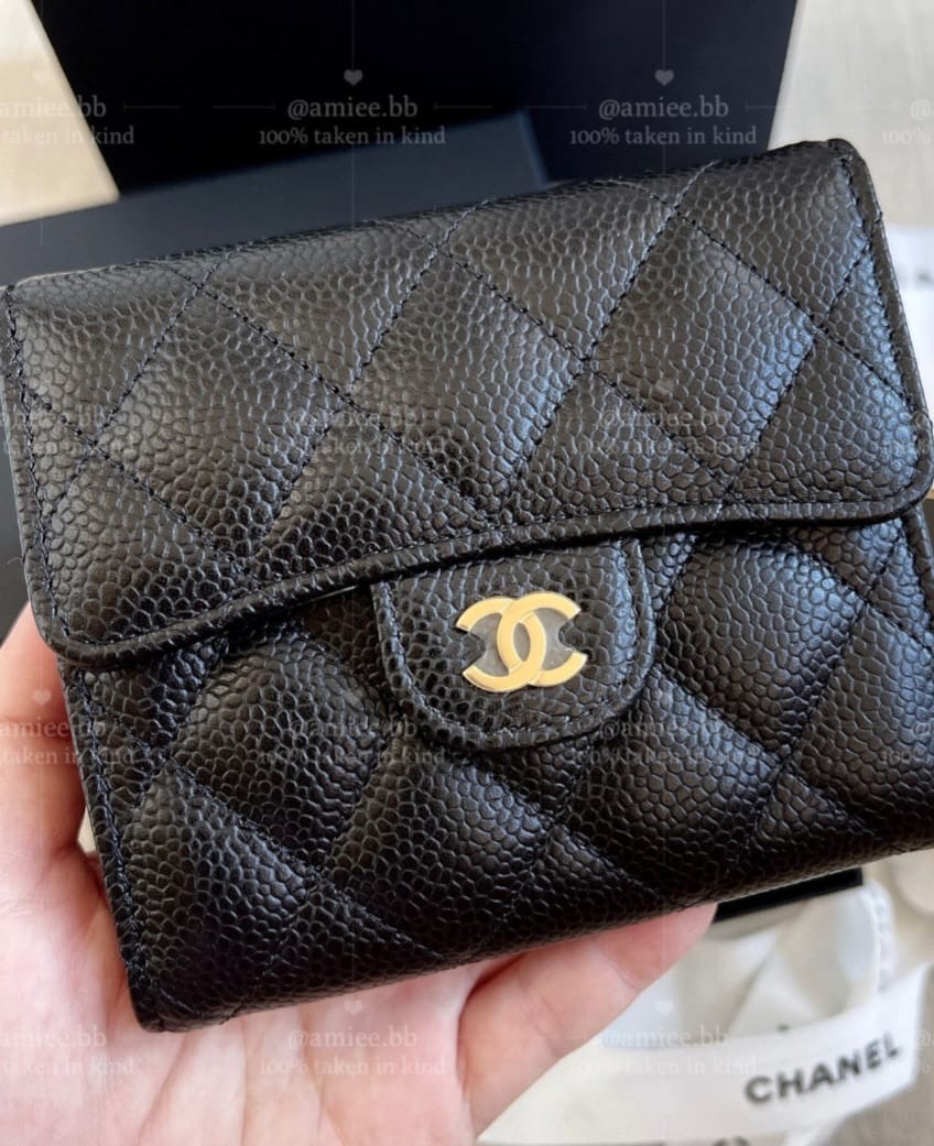 Chanel Classic Flap Small Wallet in Black Caviar GHW CF Short Wallet,  Luxury, Bags & Wallets on Carousell