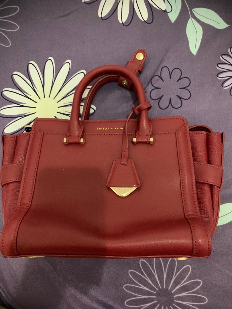 Charles and Keith Burgundy Bag