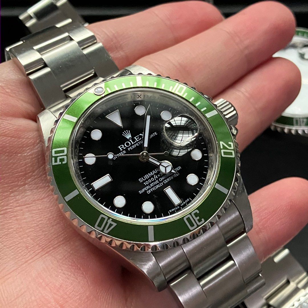CHEAPEST FULL SET 2008 Rolex Kermit Submariner 16610LV Luxury
