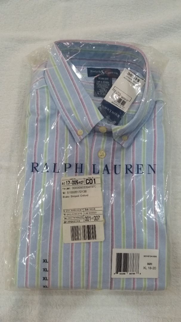 CLEARANCE* (17) RALPH LAUREN 100% Authentic LS Shirt ~ Brand New (BIG BOY's  XL equivalent to Men's S /M), Men's Fashion, Coats, Jackets and Outerwear  on Carousell