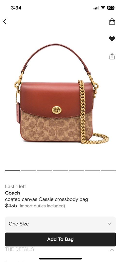 Cassie crossbody in signature canvas outlet