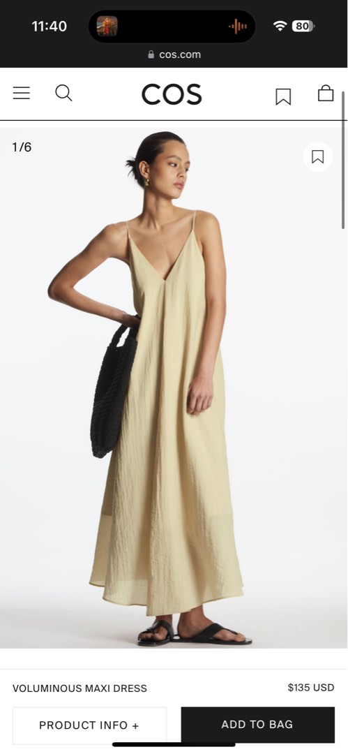 COS VOLUMINOUS MAXI DRESS beige Women s Fashion Dresses Sets