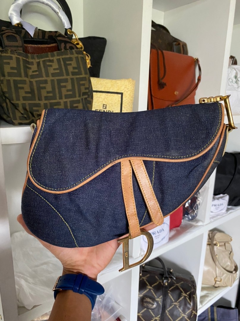 Dior Saddle Medium Denim Blue  SACLÀB