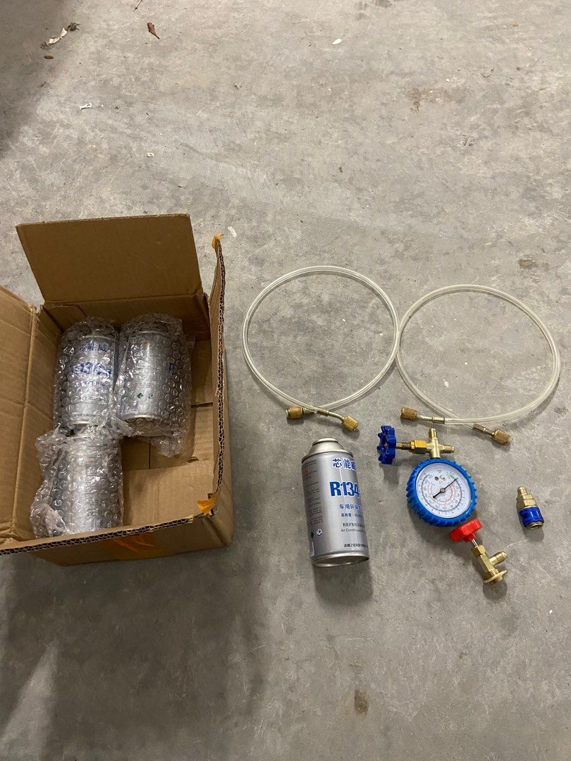 DIY car aircon refrigerant canister for car aircon gas refill topup