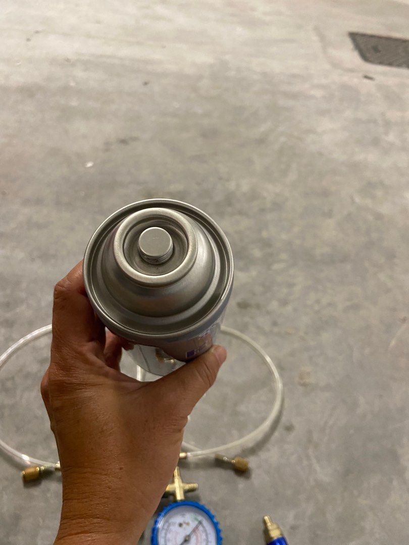 DIY car aircon refrigerant canister for car aircon gas refill topup