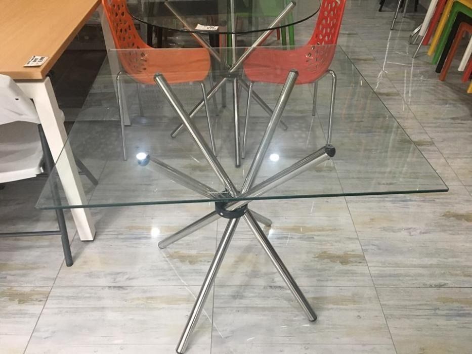 Ergodynamic GT-8080S Glass Top Square Office table, Dining Table ...