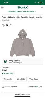 FEAR OF GOD x Nike Double Hood Hoodie Dust Collaboration Jacket