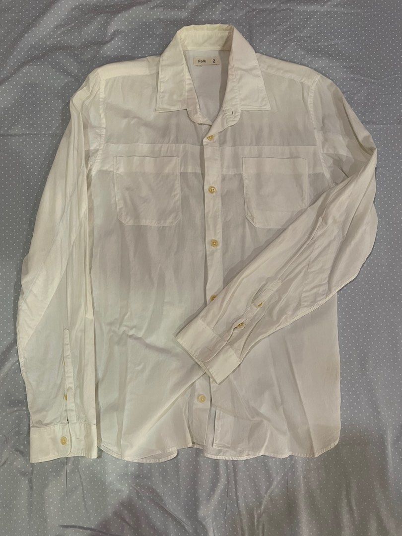 FOLK White Cotton Shirt (2/M) on Carousell