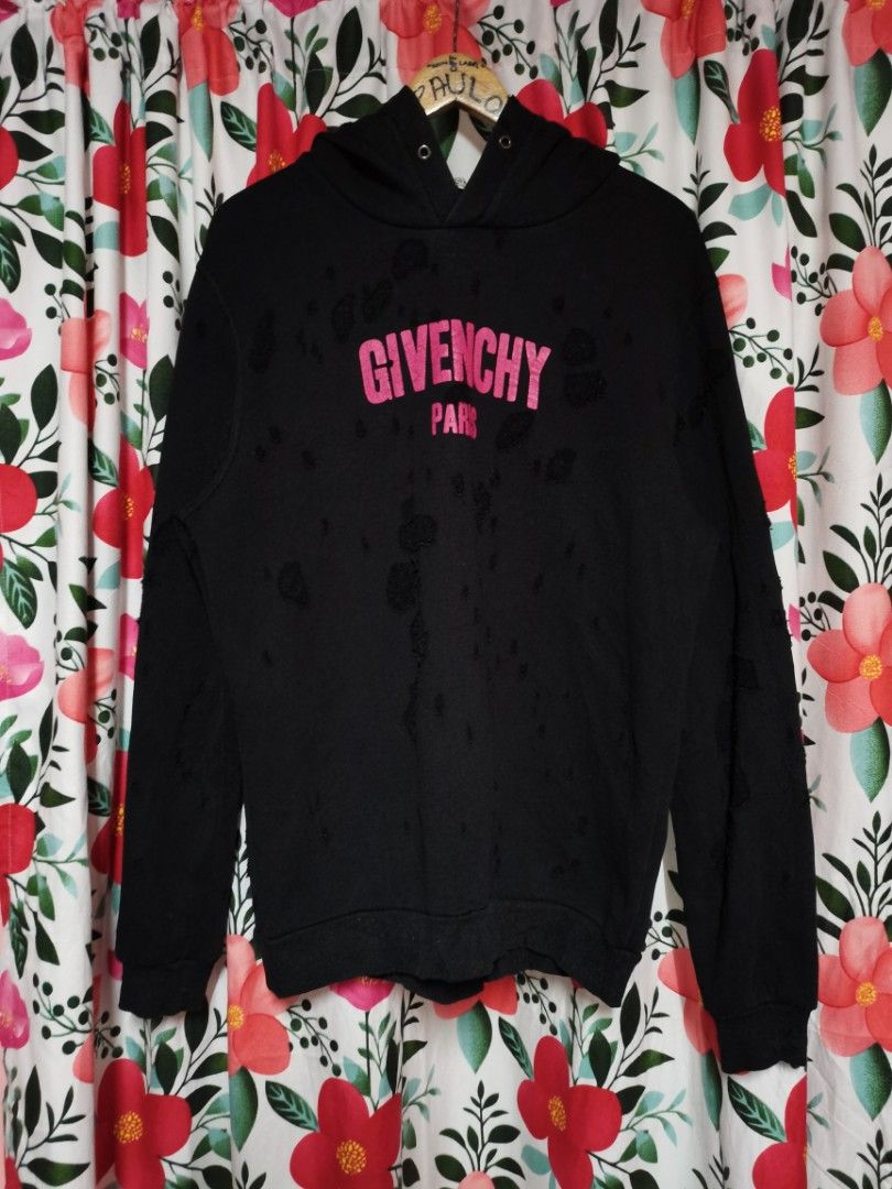 Givenchy distressed deals hoodie pink