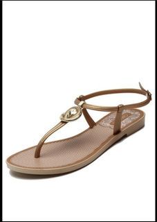 Grendha Acai Sunset Thong Rubber Slippers in Beige