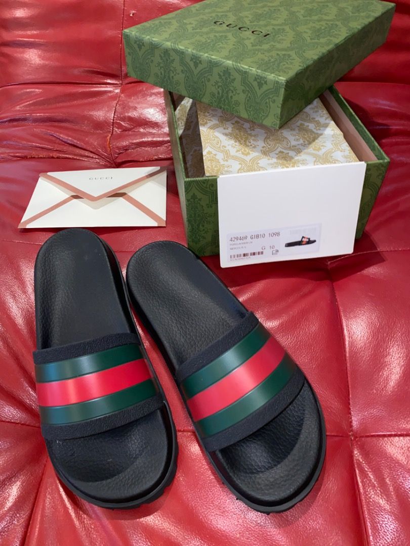Gucci slides, Men's Fashion, Footwear, Flipflops and Slides on Carousell