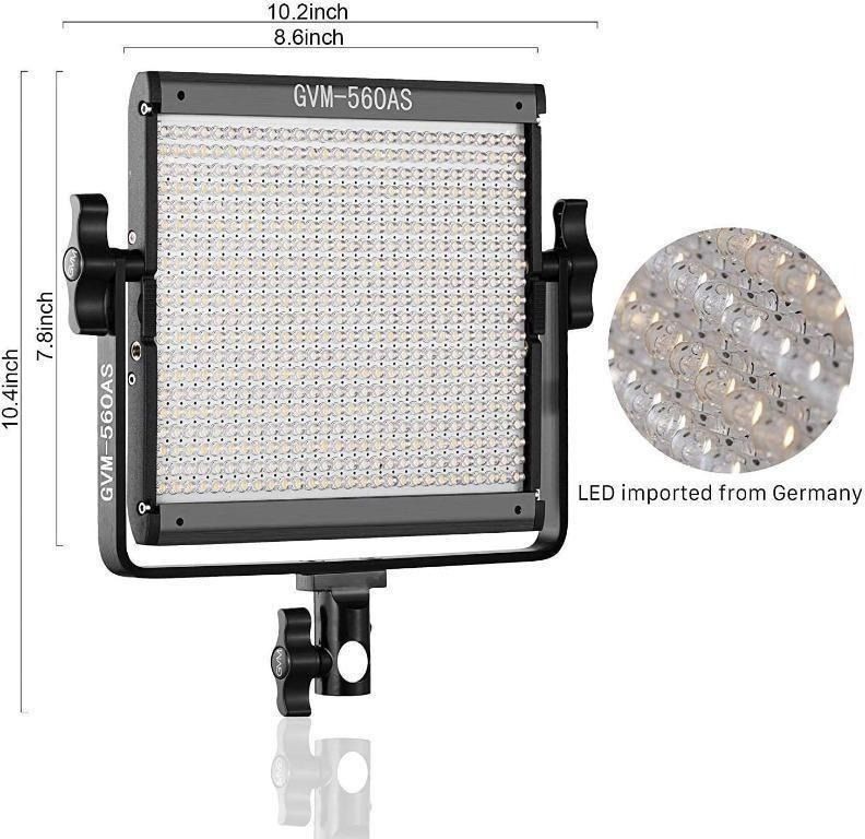 GVM 560 LED Video Light, Dimmable Bi-Color, Packs Photography Lighting  with APP Intelligent Control System, Lighting for YouTube Studio Outdoor, Video  Lighting Kit, 2300K-6800K, CRI 97+, Photography, Photography Accessories,  Lighting 