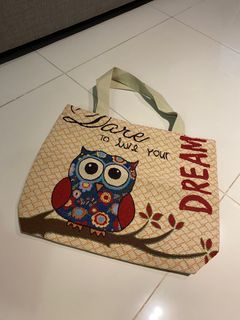 Hand Made / Embroidery Owl Design Bag