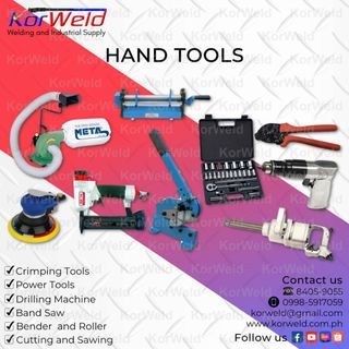 Hand Tools, Crimping Tools, Drilling Machine, Sawing and Bending, Band Saw