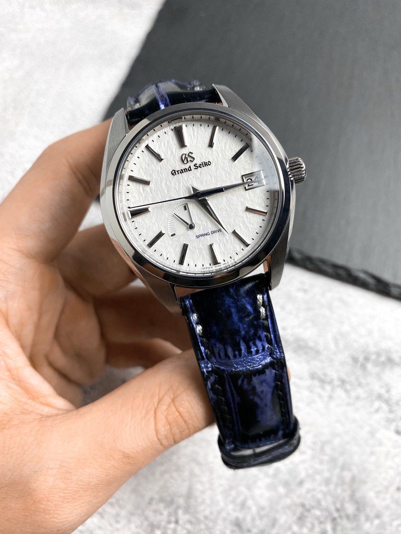 Handmade Galaxy Blue Alligator Leather Watch Strap for Grand Seiko Snowflake,  Luxury, Watches on Carousell