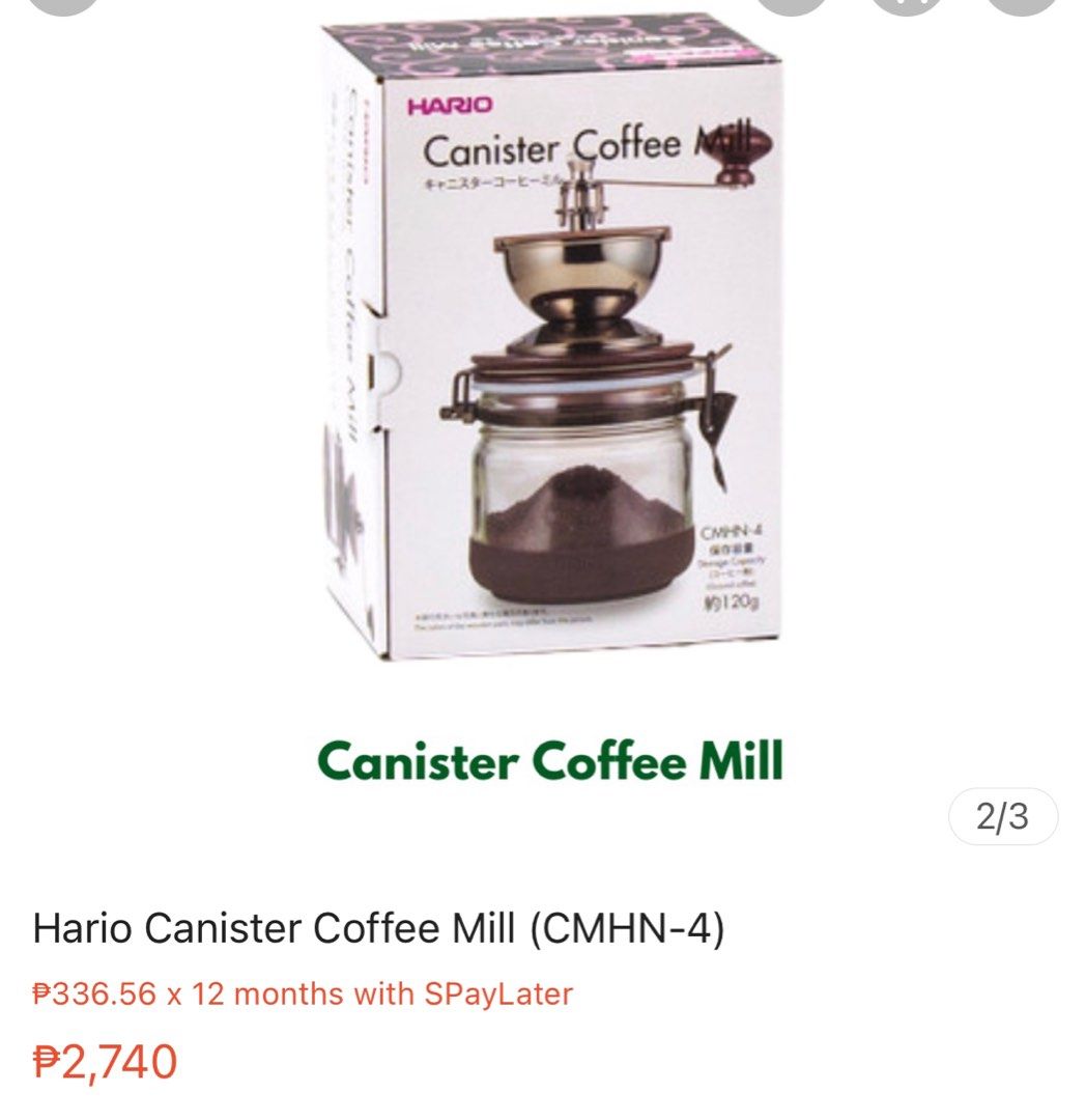 thumbnail image 2 of Hario Ceramic Coffee Mill Canister - Manual Burr Grinder With 120g Capacity 2 of 6