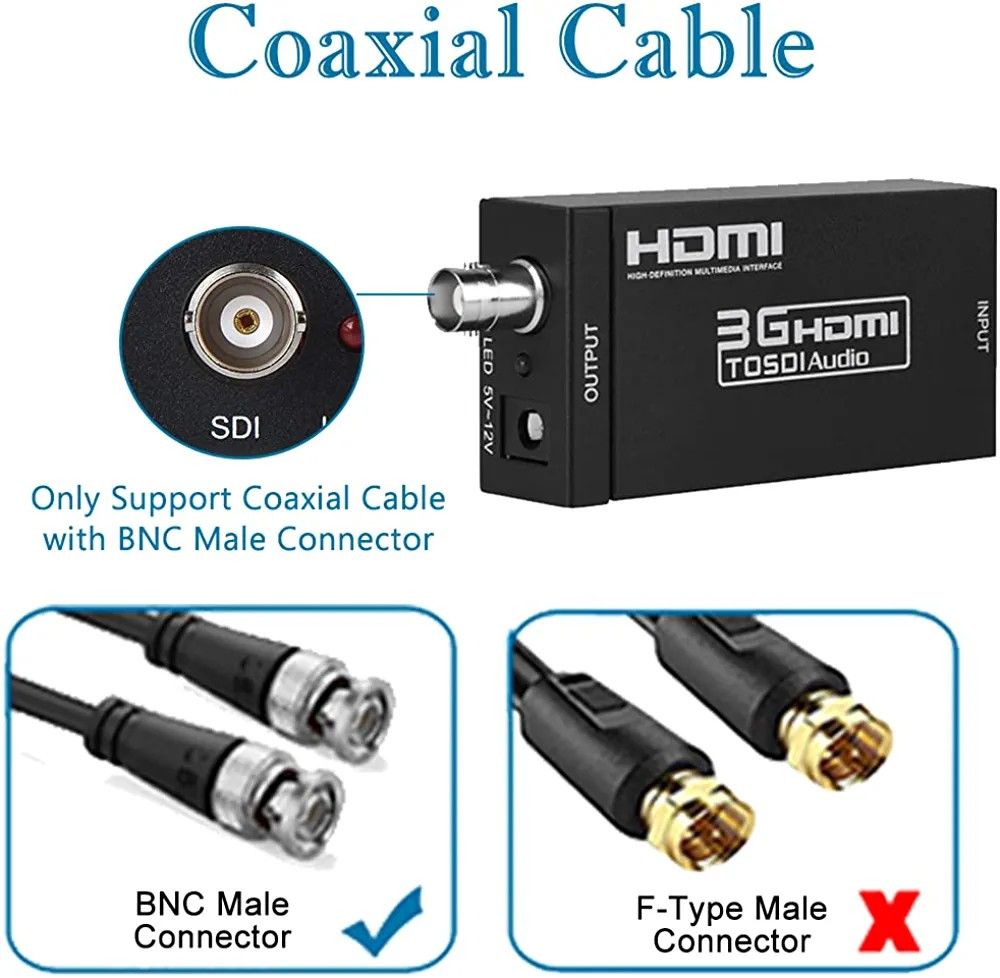 HDMI to SDI Converter, HDMI to SDSDI HDSDI 3GSDI Audio Video Adapter