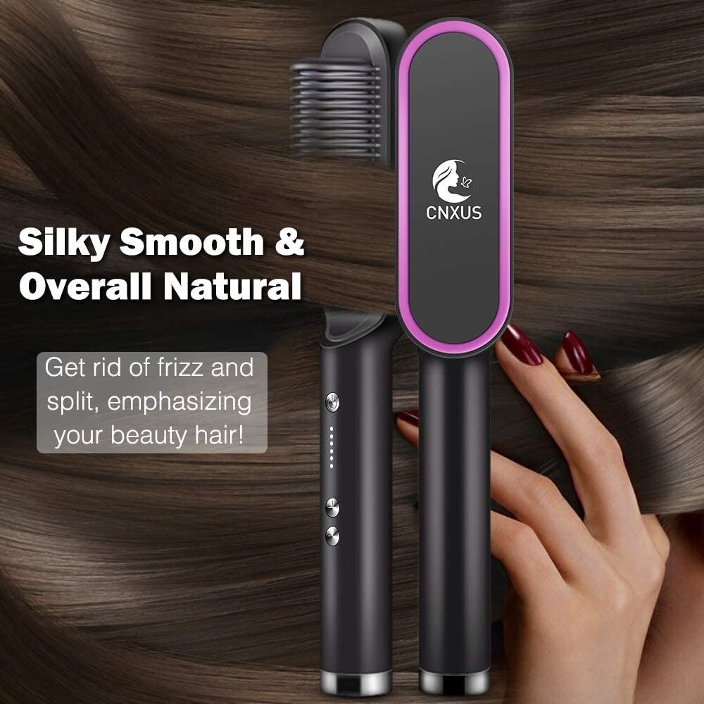 Heated Straightening Brush, CNXUS Smoothing Hair Brush, Anti-Scald, 30s  Fast Heating, Ceramic, PTC Hitch - 5 Levels Adjustable Heat-Portable  Electric Smoothing Brush, Beauty & Personal Care, Hair on Carousell