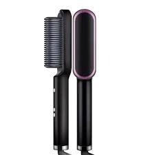 Heated Straightening Brush CNXUS Smoothing Hair Brush Anti Scald 30s Fast Heating Ceramic PTC Hitch 5 Levels Adjustable Heat Portable Electric