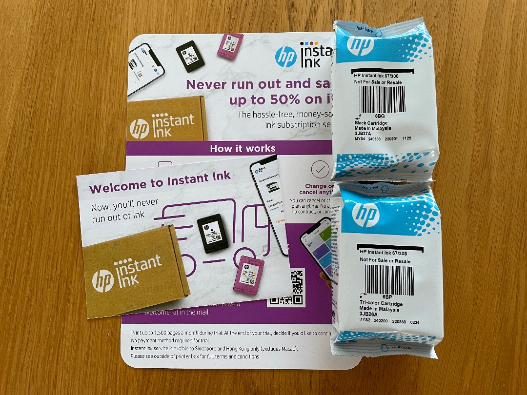 HP 67 INSTANT INK PRINTER CARTRIDGES ORIGINAL BLACK & TRICOLOR