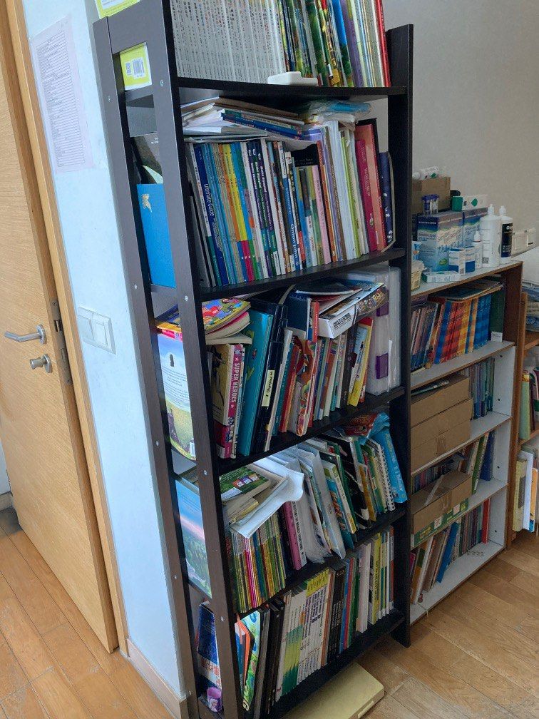 IKEA black bookshelves, Furniture & Home Living, Furniture, Shelves