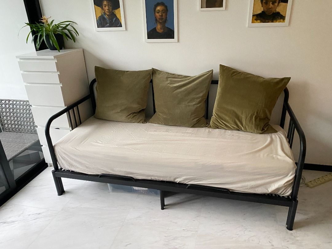 IKEA FYRESDAL Daybed with 2 IKEA MALVIK mattresses, Furniture & Home Living, Furniture, Bed