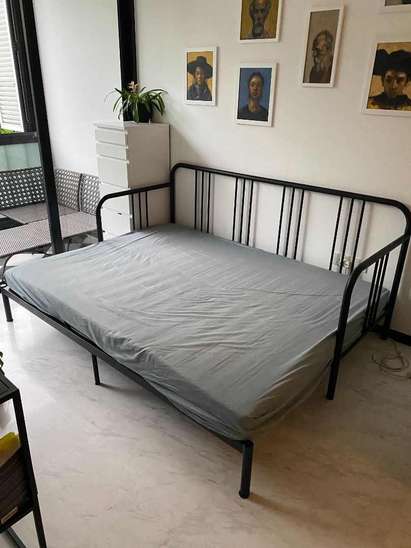 IKEA FYRESDAL Daybed with 2 IKEA MALVIK mattresses, Furniture & Home Living, Furniture, Bed
