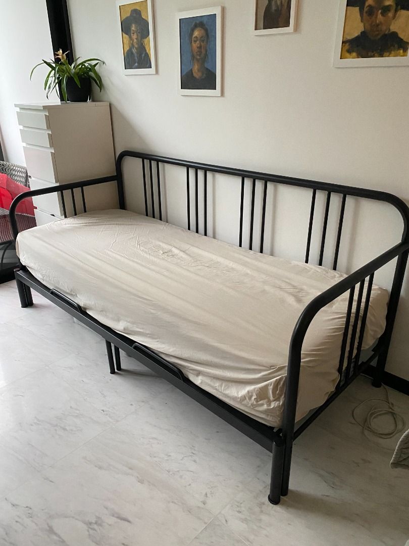 IKEA FYRESDAL Daybed with 2 IKEA MALVIK mattresses, Furniture & Home Living, Furniture, Bed