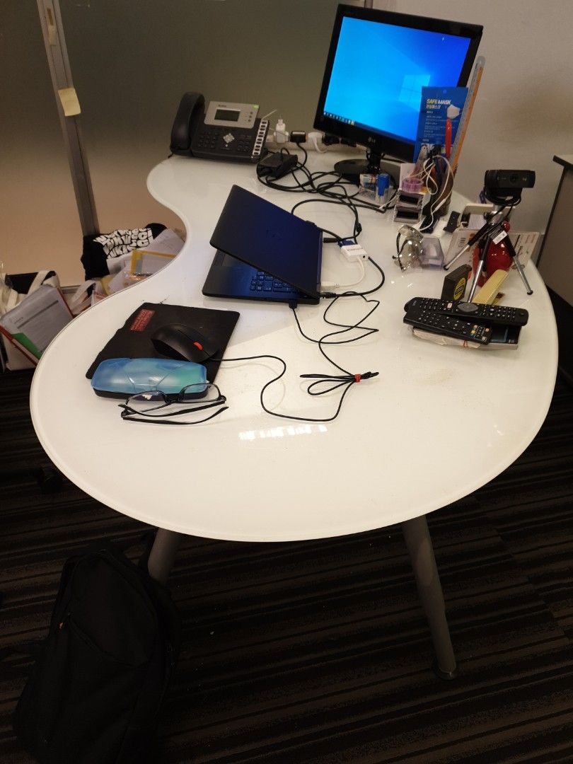 Ikea Galant curved table, Furniture & Home Living, Furniture, Tables