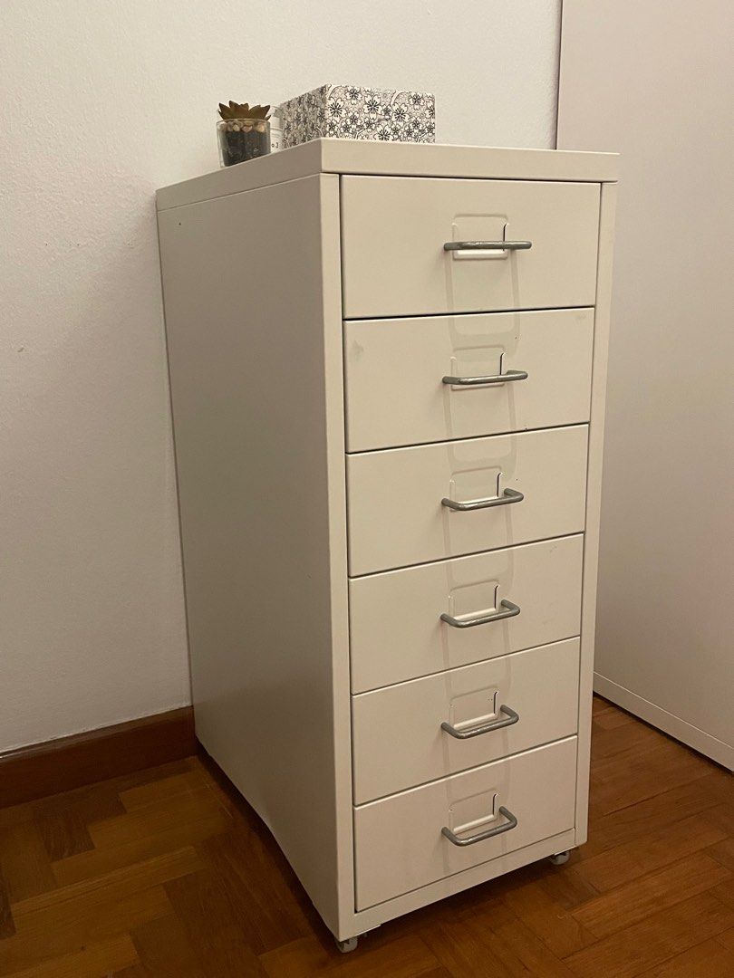 IKEA Helmer White Metal 6Drawer Unit, Furniture & Home Living