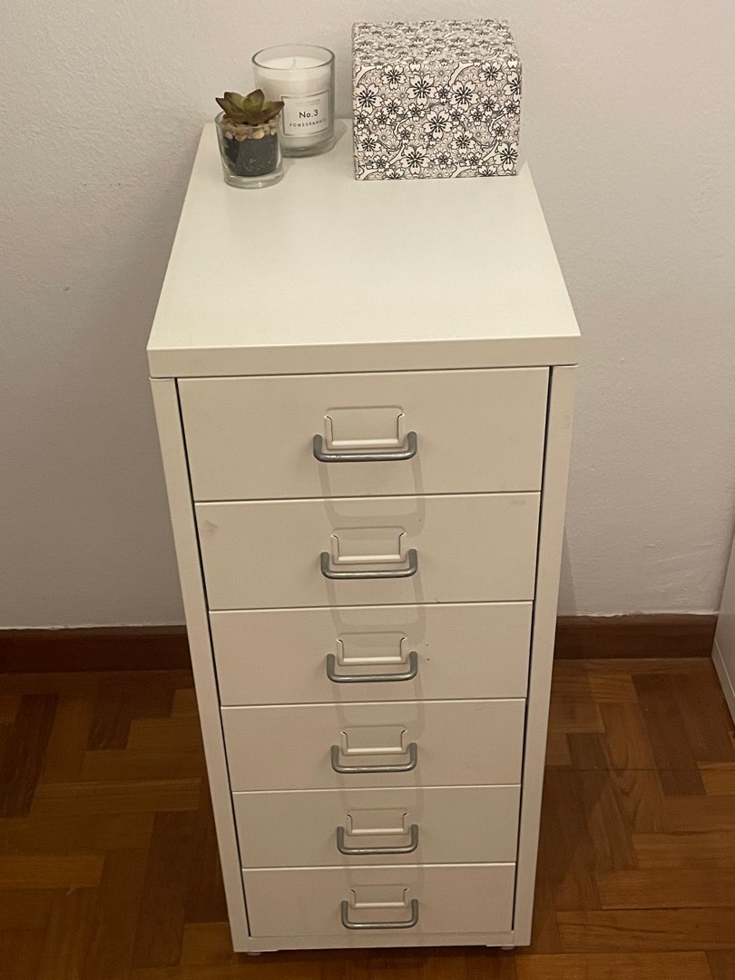 IKEA Helmer White Metal 6Drawer Unit, Furniture & Home Living