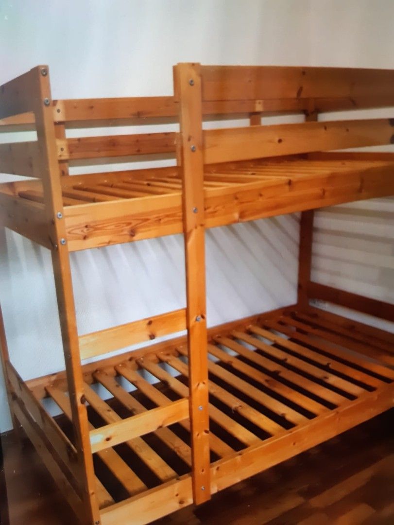 Ikea solid and strong double decker bed., Furniture & Home Living