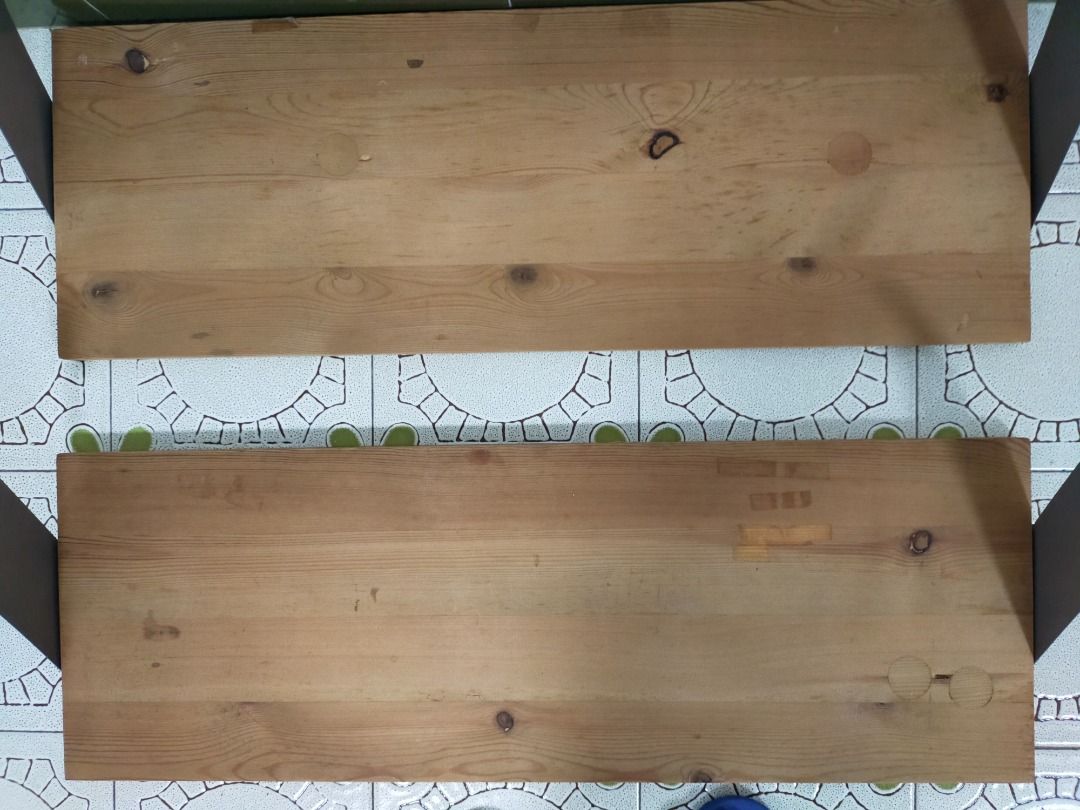 ikea solid pine floating shelves w/ brackets. S5 for both. non nego