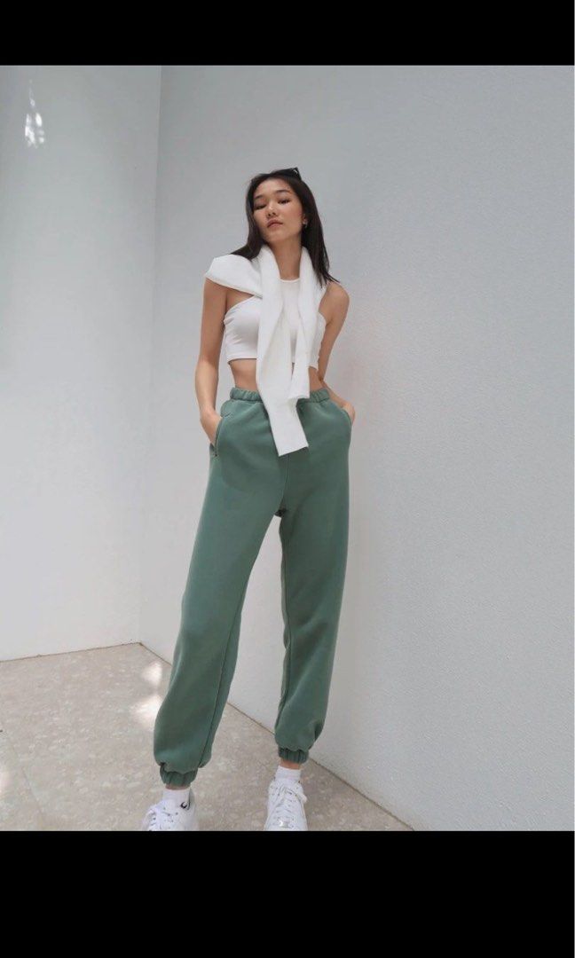 IMPRESSION AFFAIR jade green jordan joggers sweatpants Women s