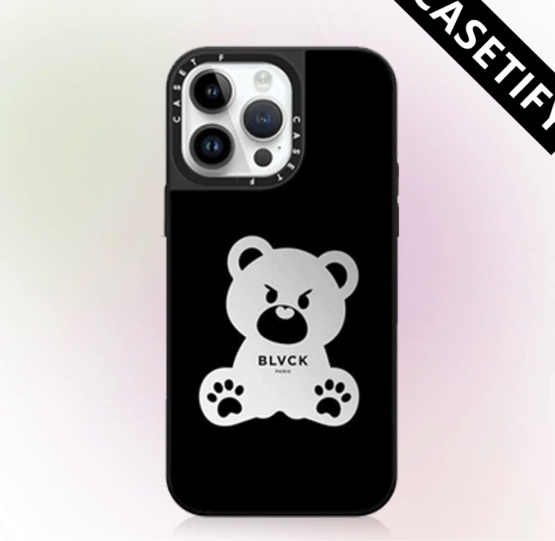New iPhone 14pro iPhone Case CASEIFY Bear 鏡面潮牌BLVCK小熊Bear 手